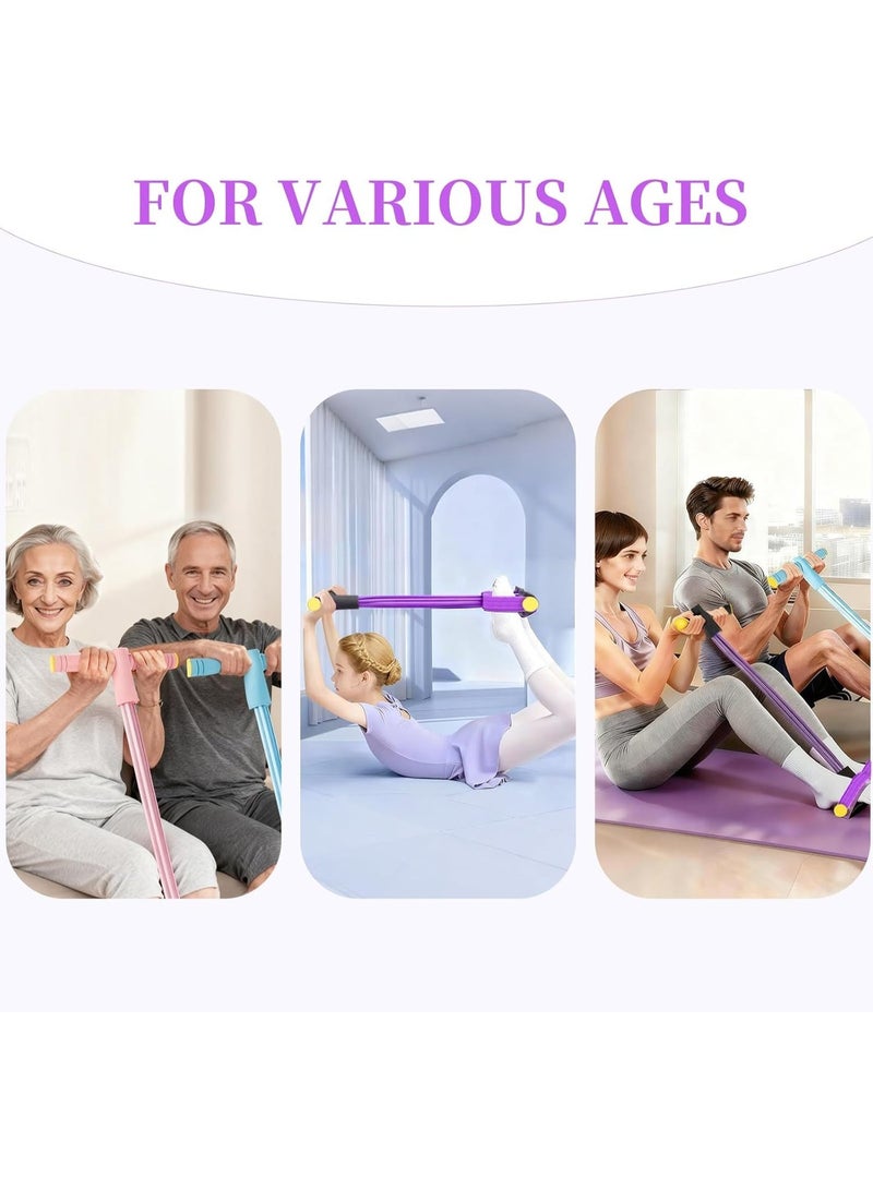 Pedal Resistance Bands with Handles, Upgrade 6-Tubes Manual Tension Training Pedal, Natural Rubber Foot Pedal Resistance Bands, Multifunction Fitness Bands for Abdomen, Waist, Arm, Leg - Image 4